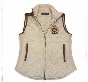 Vintage Polo Ralph Lauren Beige Quilted Crest Vest